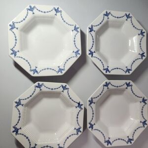 Vtg Ironstone Octagonal salad plates, set of 4